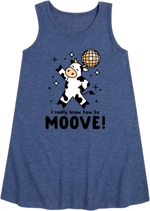 Instant Message - Watch Me Moove Disco Cow - Toddler & Youth Girls A-line Dress