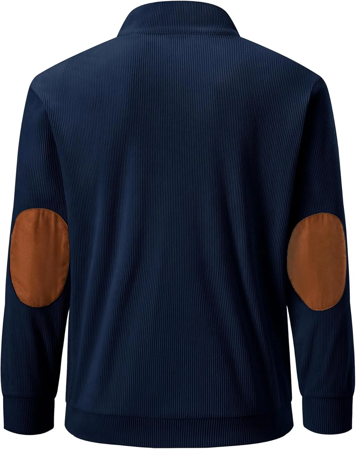 JMIERR Men's Corduroy Sweatshirt Casual Long Sleeve Stand Collar Button Pullover Sweatshirts with Pockets