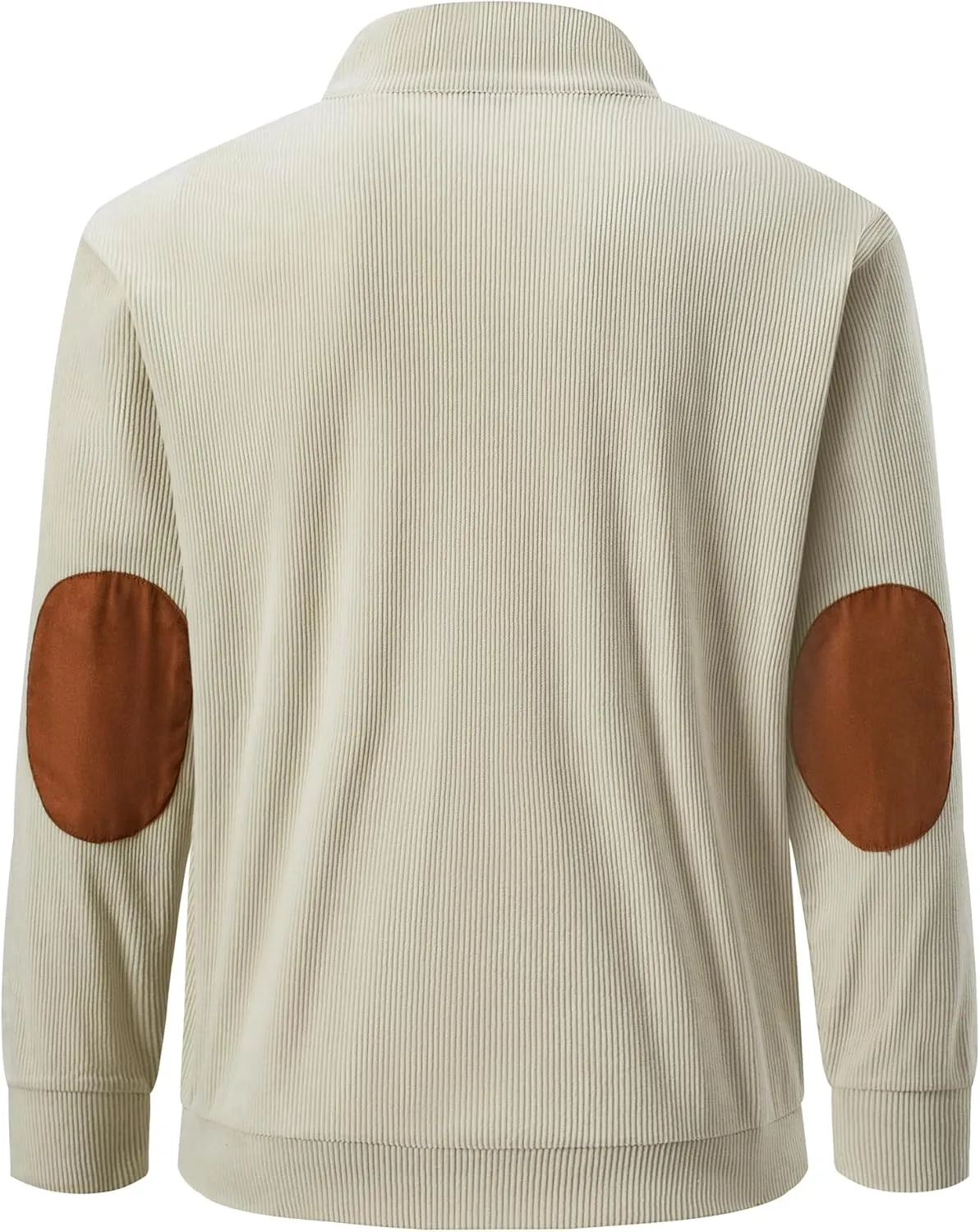 JMIERR Men's Corduroy Sweatshirt Casual Long Sleeve Stand Collar Button Pullover Sweatshirts with Pockets