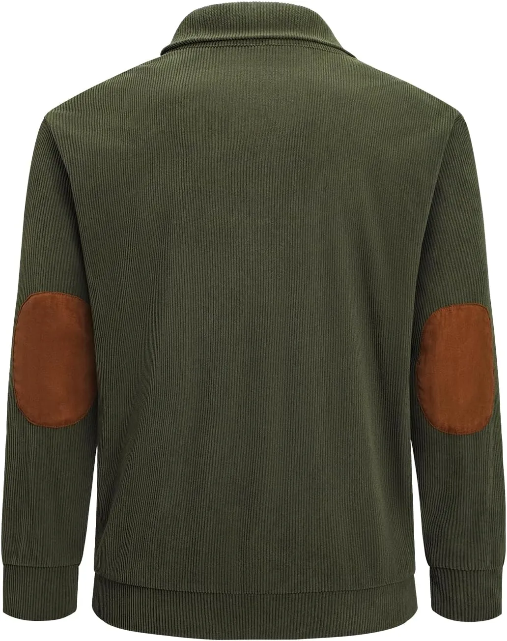 JMIERR Men's Corduroy Sweatshirt Casual Long Sleeve Stand Collar Button Pullover Sweatshirts with Pockets