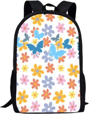 JoyLamoria Shoulder Bag Travel Bag Messenger Bag Laptop Backpack Wallet Purse Zipper Closure, Butterfly Floral