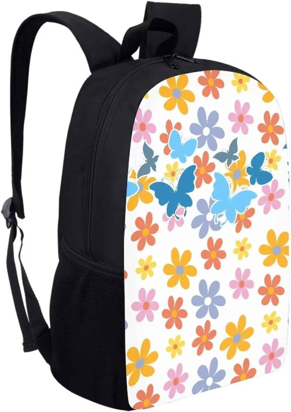 JoyLamoria Shoulder Bag Travel Bag Messenger Bag Laptop Backpack Wallet Purse Zipper Closure, Butterfly Floral