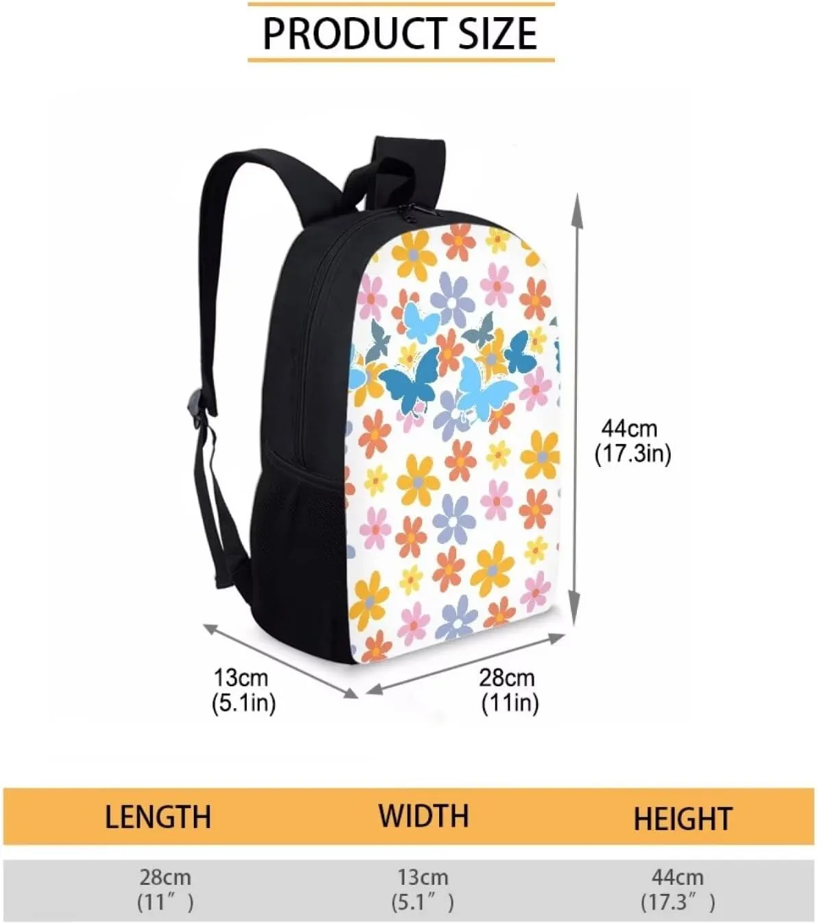 JoyLamoria Shoulder Bag Travel Bag Messenger Bag Laptop Backpack Wallet Purse Zipper Closure, Butterfly Floral