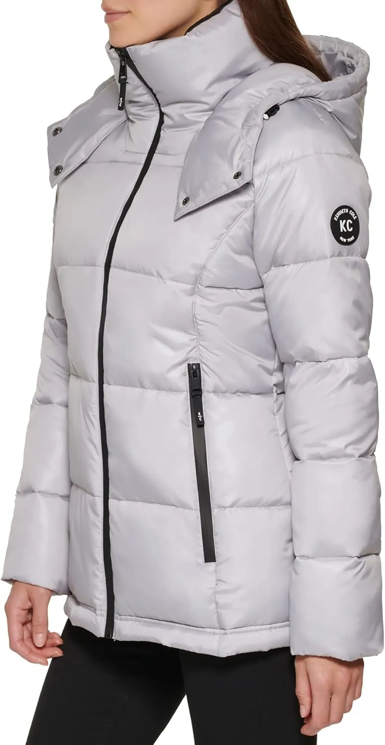Kenneth Cole Women's Heavy Weight Stand Collar Down Puffer Jacket