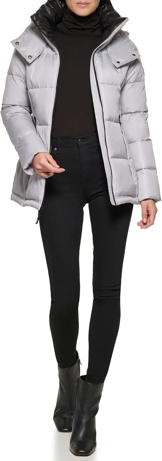 Kenneth Cole Women's Heavy Weight Stand Collar Down Puffer Jacket