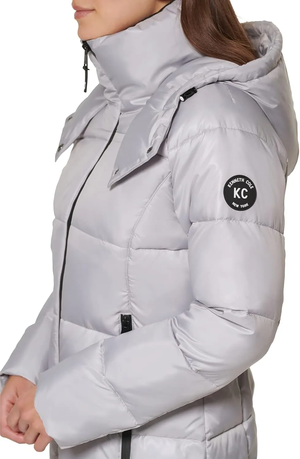 Kenneth Cole Women's Heavy Weight Stand Collar Down Puffer Jacket