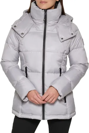 Kenneth Cole Women's Heavy Weight Stand Collar Down Puffer Jacket