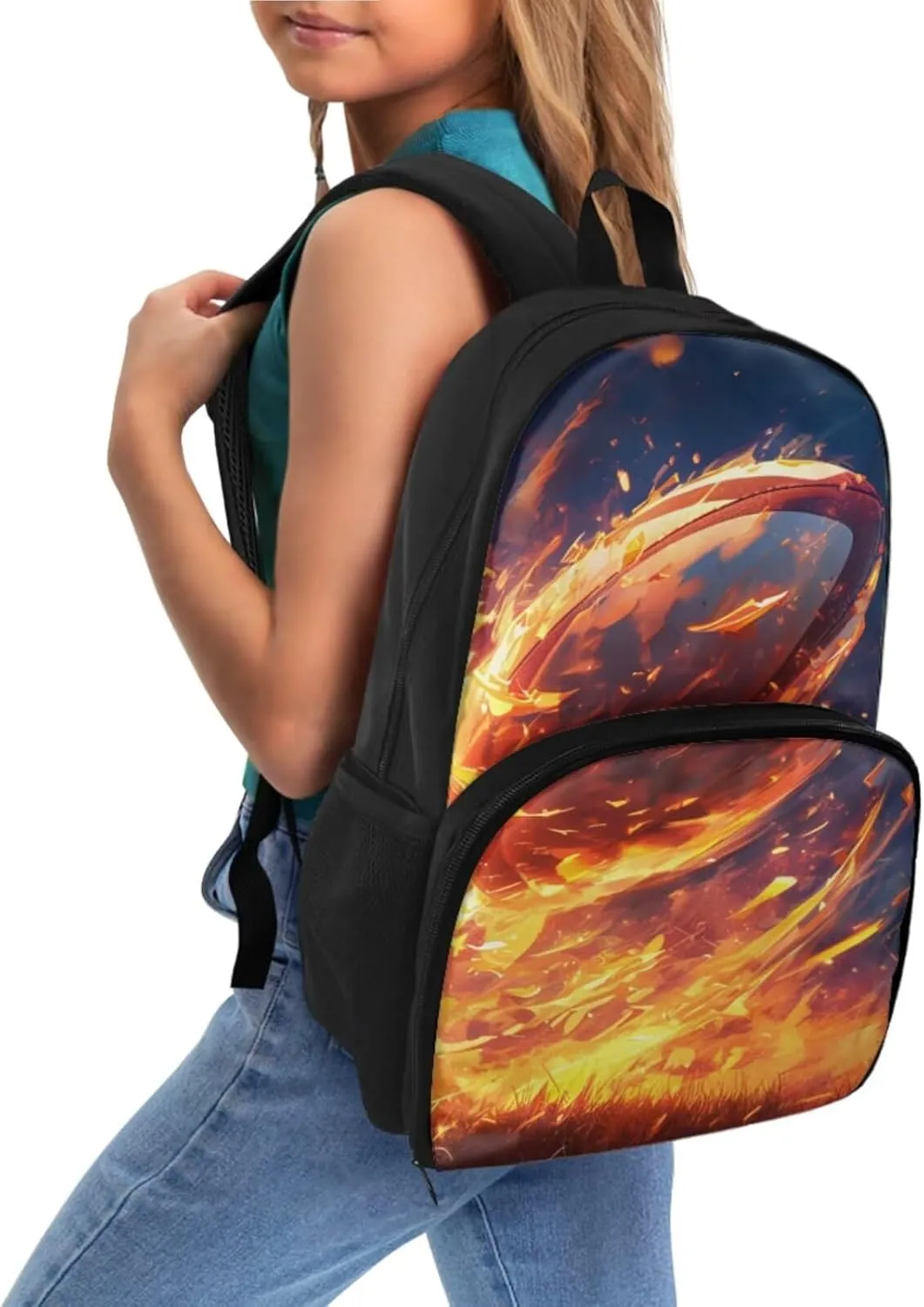 Kids Bookbag with Pencil Case Football Backpack for Boys Teens School Bag Set Lunch Backpack with Cooler Compartment