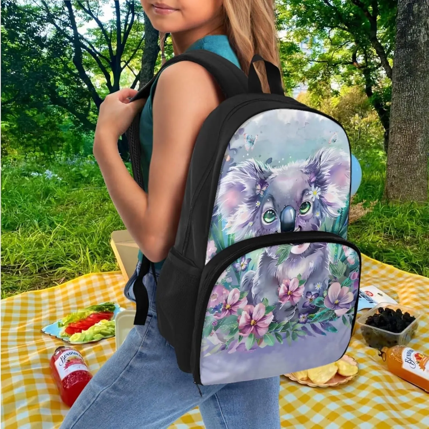 Koala Backpack Kids Pencil Case Insulated Cooler Backpack with Lunch Box for Girls Boys Backpacks for Kindergarten Preschool Elementary