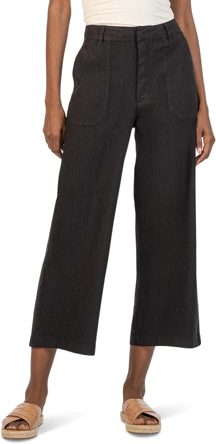 KUT from the Kloth Women's Topaz Wide Leg Pant with Porkchop Pockets
