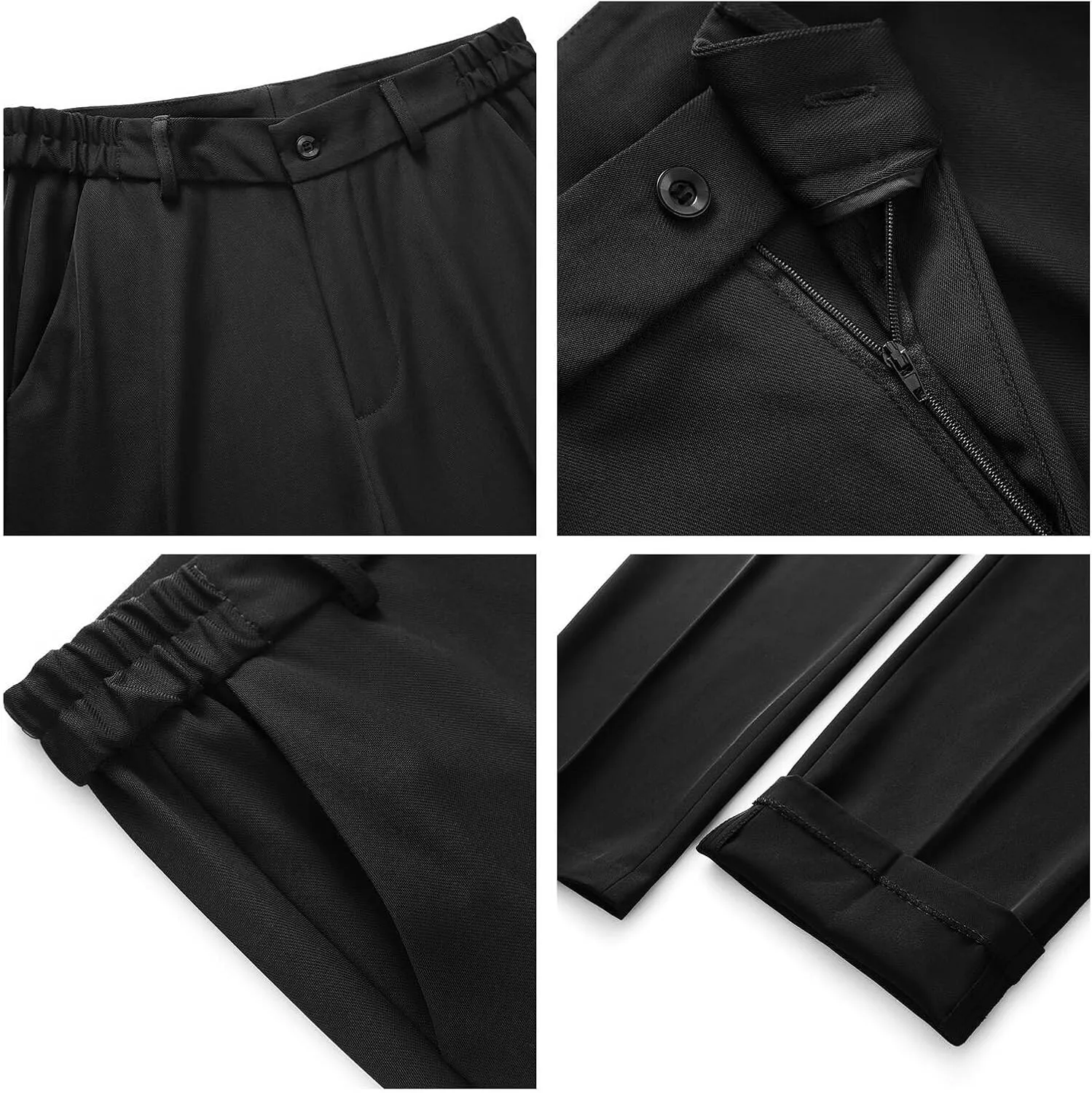 Lamgool Women 3 Piece Suit Single Breasted Blazer Formal Business Pantsuit Office Lady Tuxedo Set
