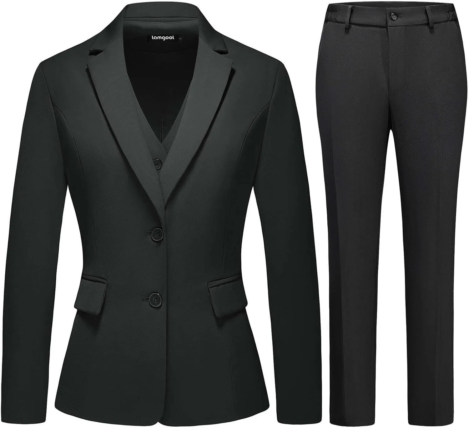 Lamgool Women 3 Piece Suit Single Breasted Blazer Formal Business Pantsuit Office Lady Tuxedo Set