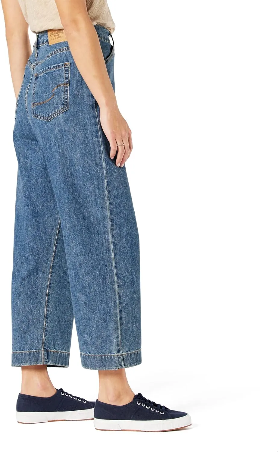 Levi Strauss Signature Gold Women's Heritage High-Rise Loose Crop Stylized Jeans (Available in Plus Size)