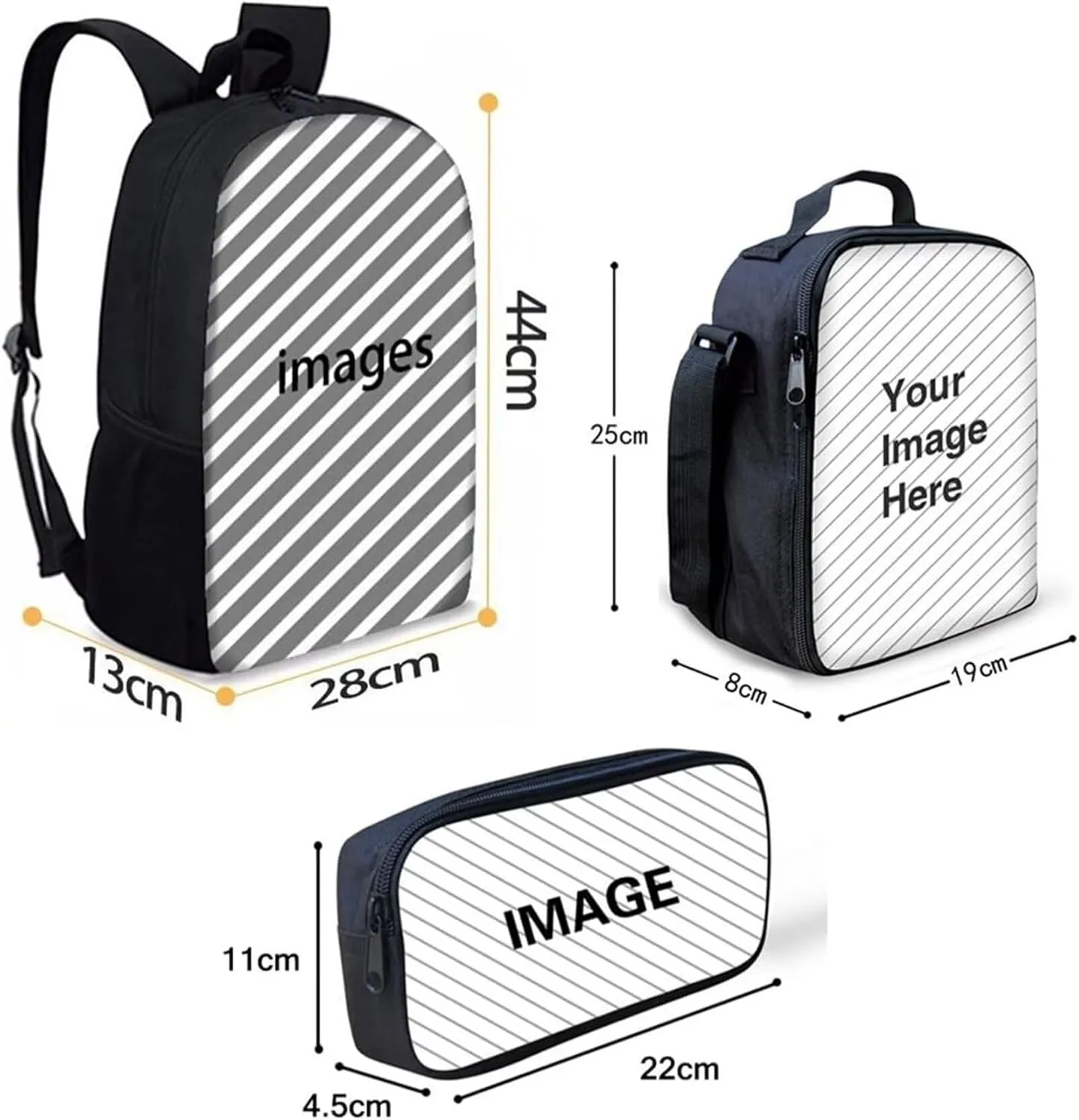 Lightning Backpack for Boys Cool School Bag Elementary Kids Bookbag Lightweight Backpacks with Insulated Lunch Box&Pencil Case,3 In 1
