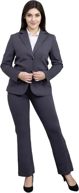 Marycrafts Women's 2 Buttons Business Blazer Pant Suit Set for Work
