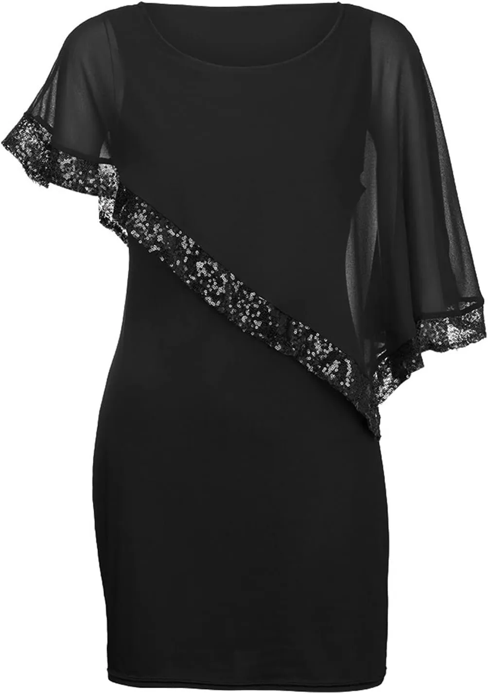 Maternity Dress, Women's Sleeveless Cape Dress with Chiffon Overlay Cocktail Formal Wedding Guest Dress