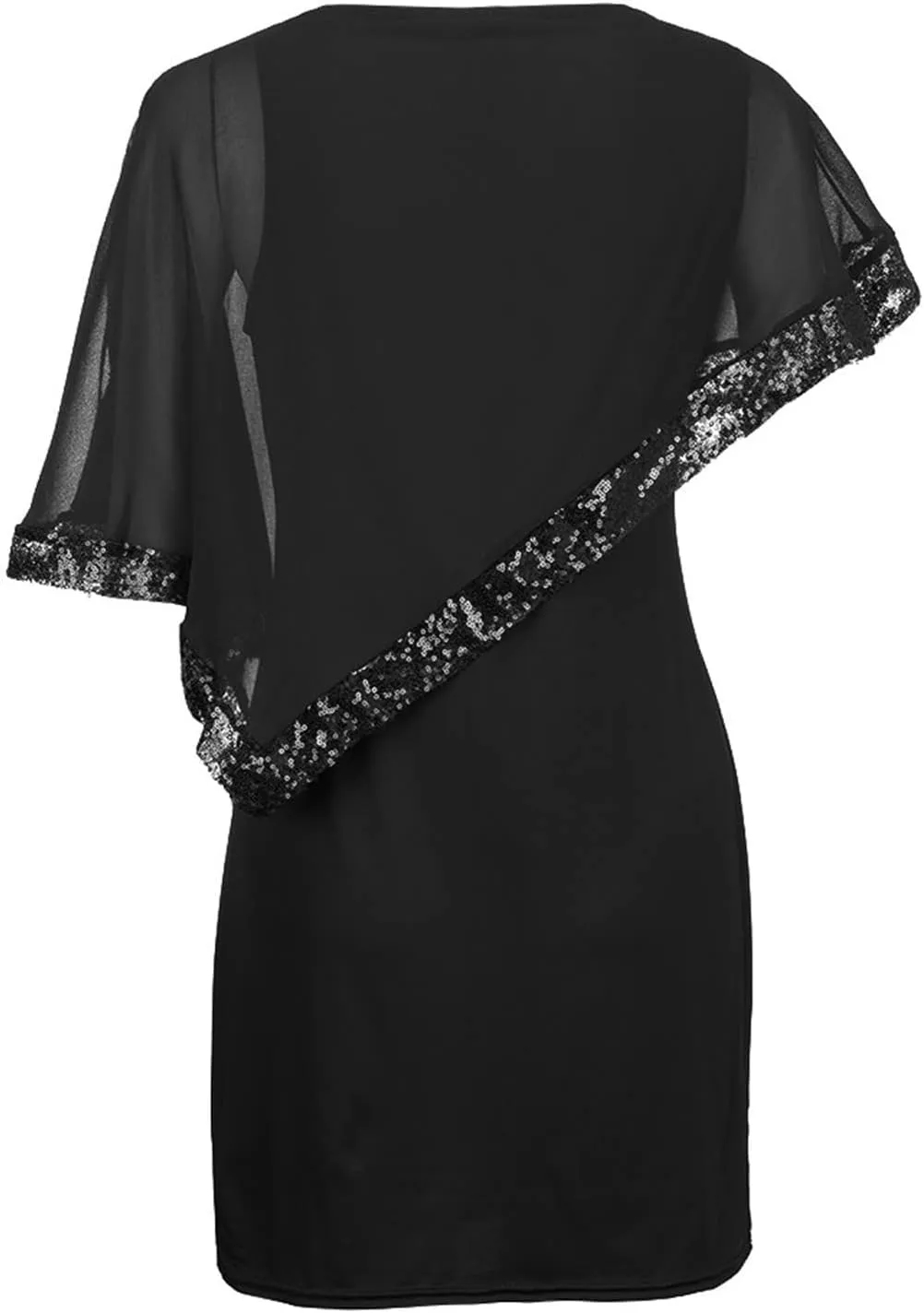 Maternity Dress, Women's Sleeveless Cape Dress with Chiffon Overlay Cocktail Formal Wedding Guest Dress