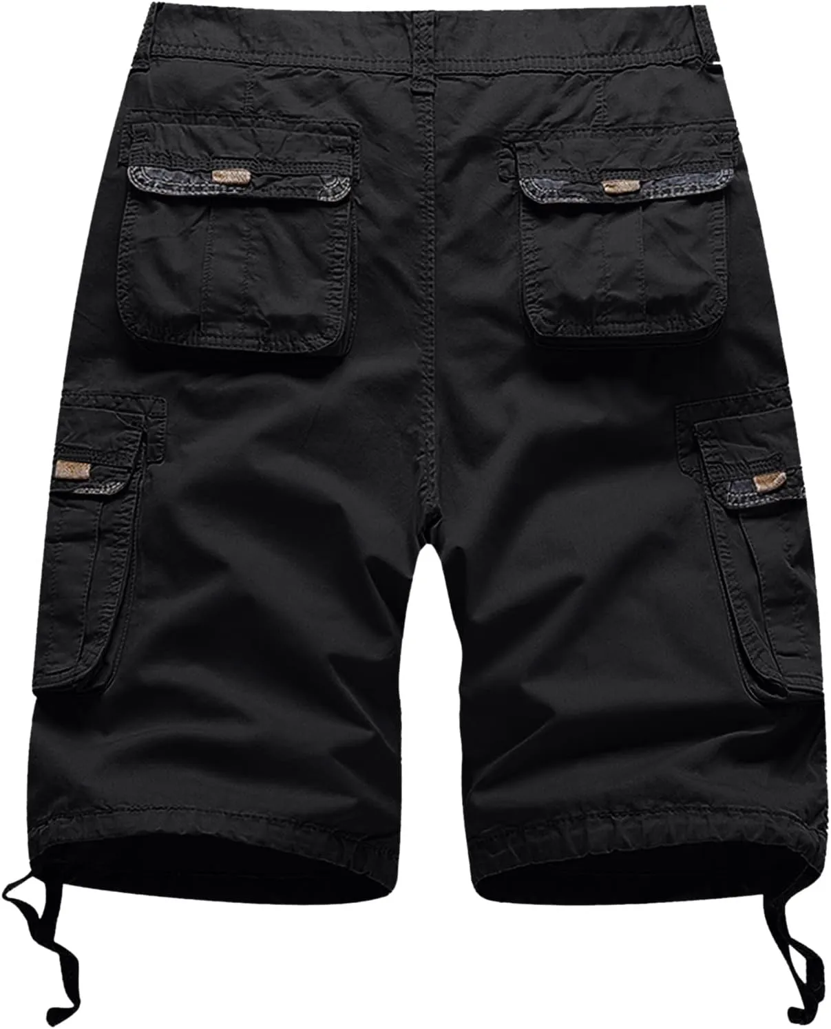 Men Cargo Shorts Elastic Waist Big and Tall Classic Fit Twill Chinos Overalls Multi-Pockets Casual Outdoor Work Shorts