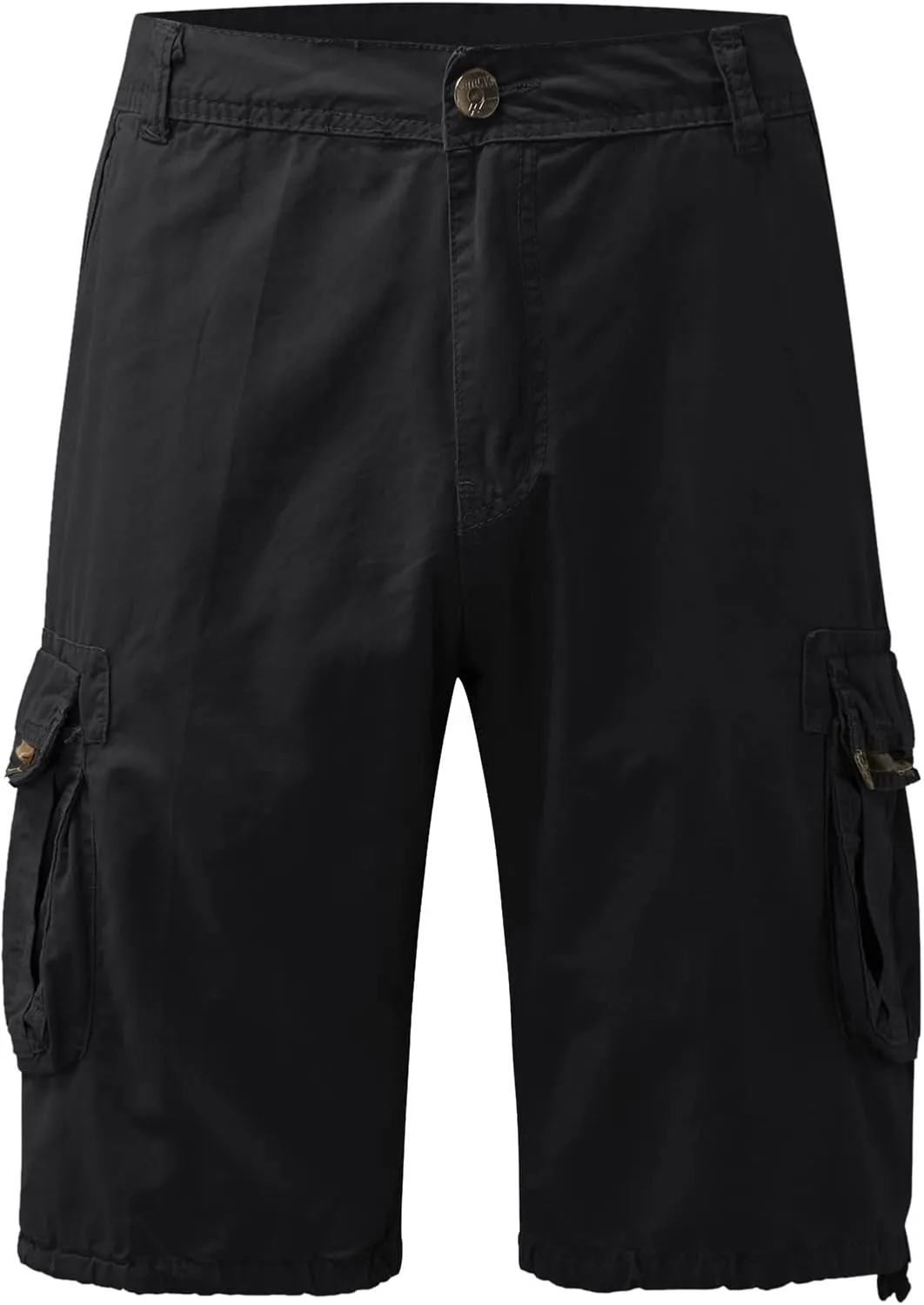 Men Cargo Shorts Elastic Waist Big and Tall Classic Fit Twill Chinos Overalls Multi-Pockets Casual Outdoor Work Shorts