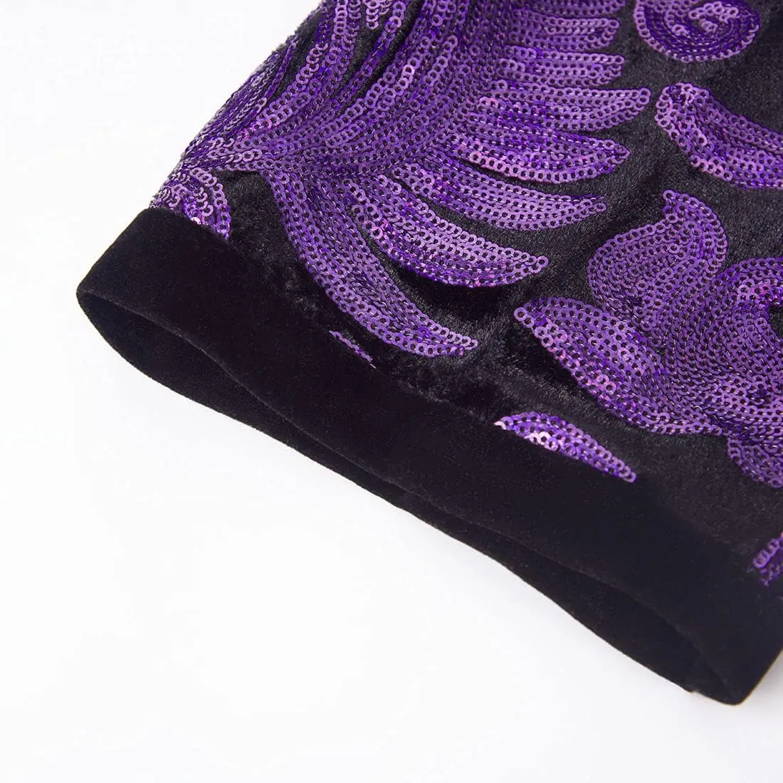 Men's Fashion Floral Glitter Sequin Velvet Pants