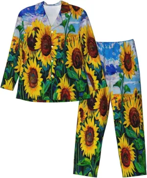 Men'S Pajama Set 2 Piece Loungewear Pjs, Long Sleeve With Pajama Pants-Lemon (2)