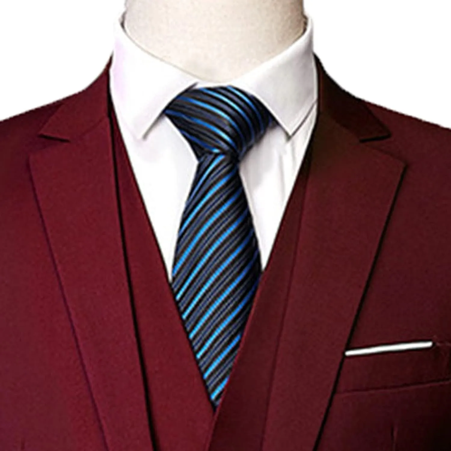 Men's Regular Fit 3 Piece Suit Set Two Button Solid Business Blazer Vest Pants Casual Slim Fit Groomsmen Wedding Suits