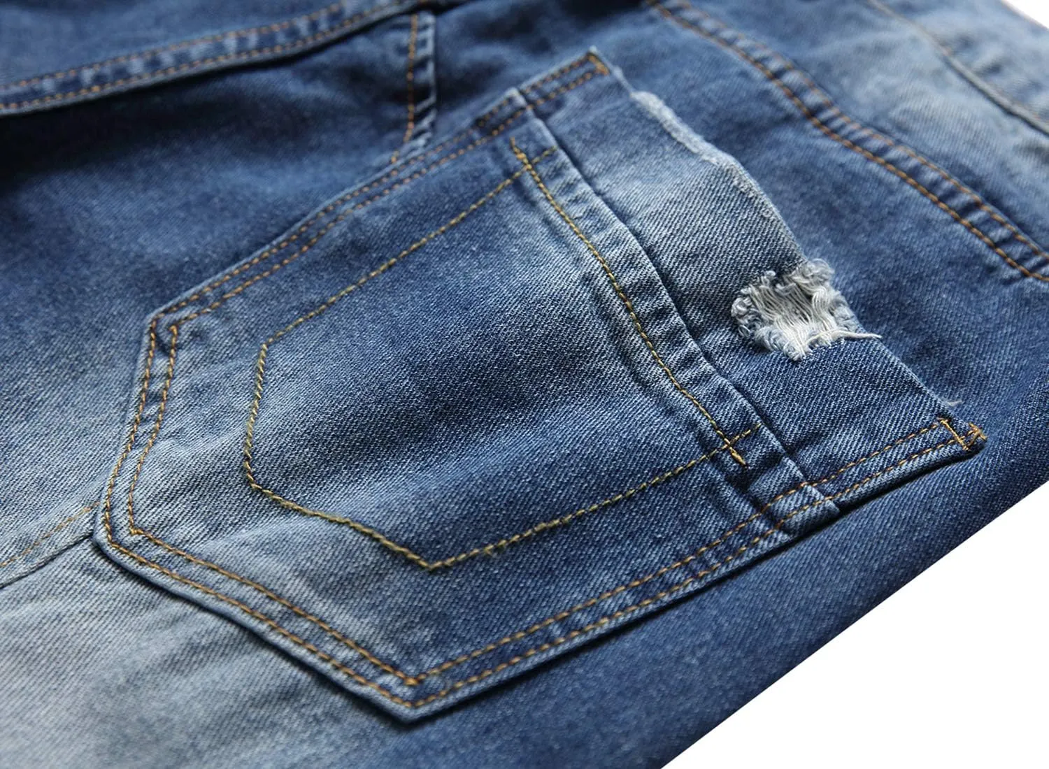 Men's Ripped Jeans,Slim Fit Distressed Straight Leg Fashion Denim Pants