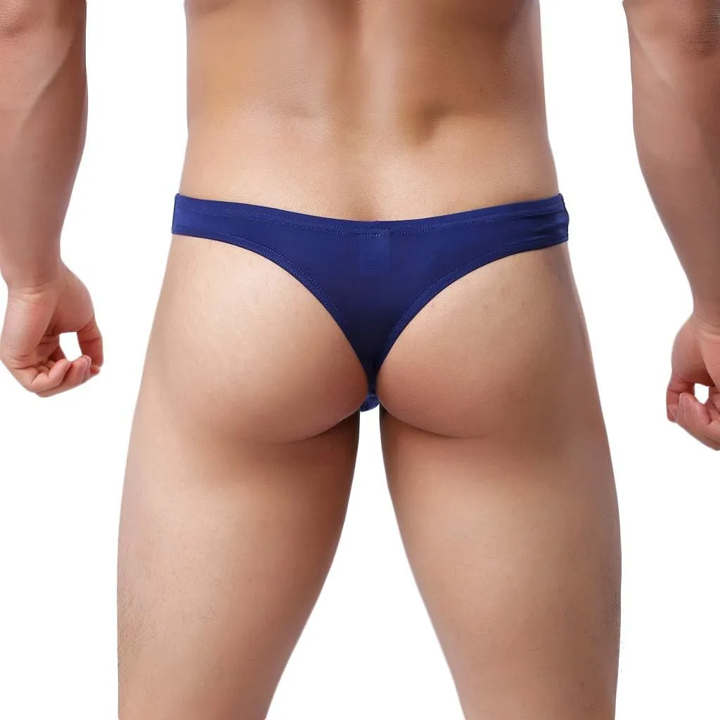 Men's Sexy Underwear Hot T-Back Thong G-String Undie Sexy Low Rise Jockstraps Bulge Pouch Tagless Boxer Underwear