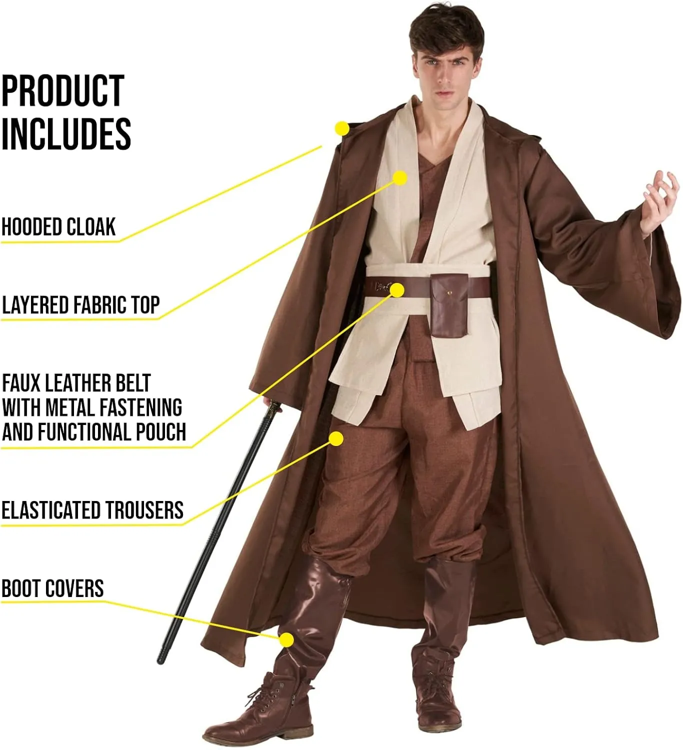 Morph Star Fantasy Hooded Robe Costume For Men - Space Cosplay Tunic Cloak For Halloween Parties And Events