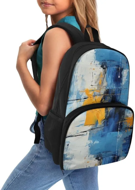 Multi-Colour Geometry Print Travel Backpack for Women Colorful Graffiti Oil Painting Lightweight Large Backpacks Student Laptop Bookbag