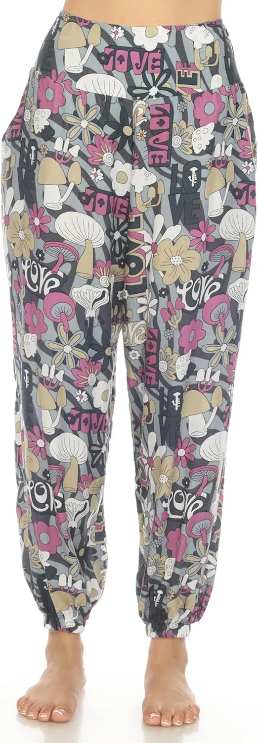 Mushroom Love Print Harem Pants