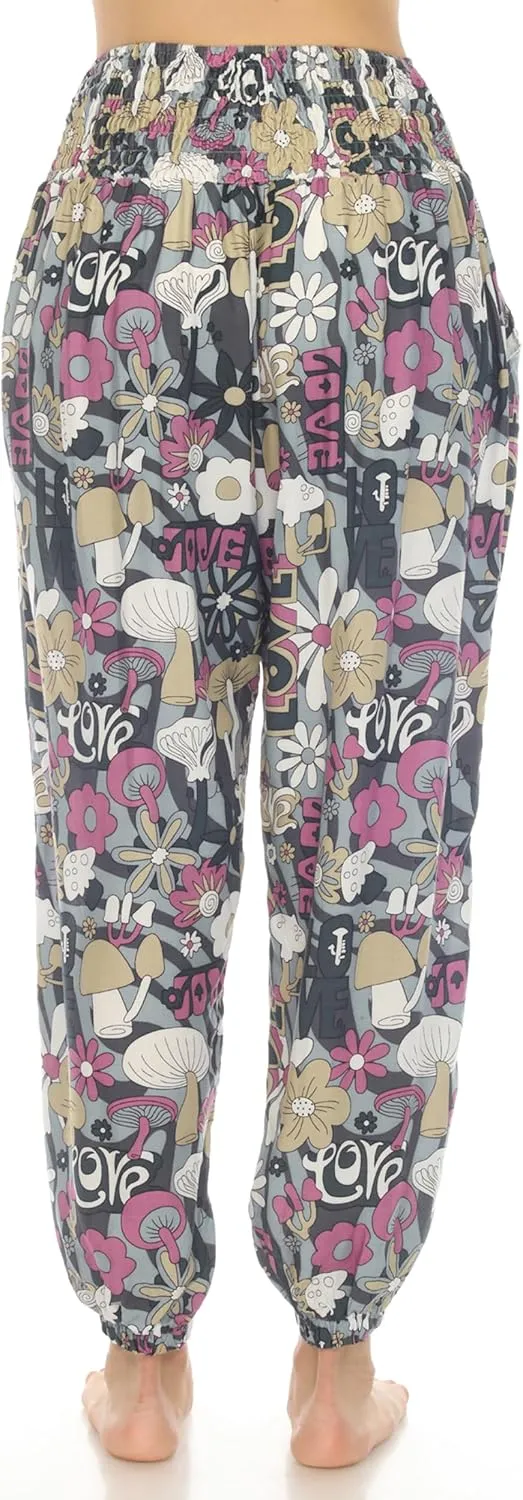 Mushroom Love Print Harem Pants