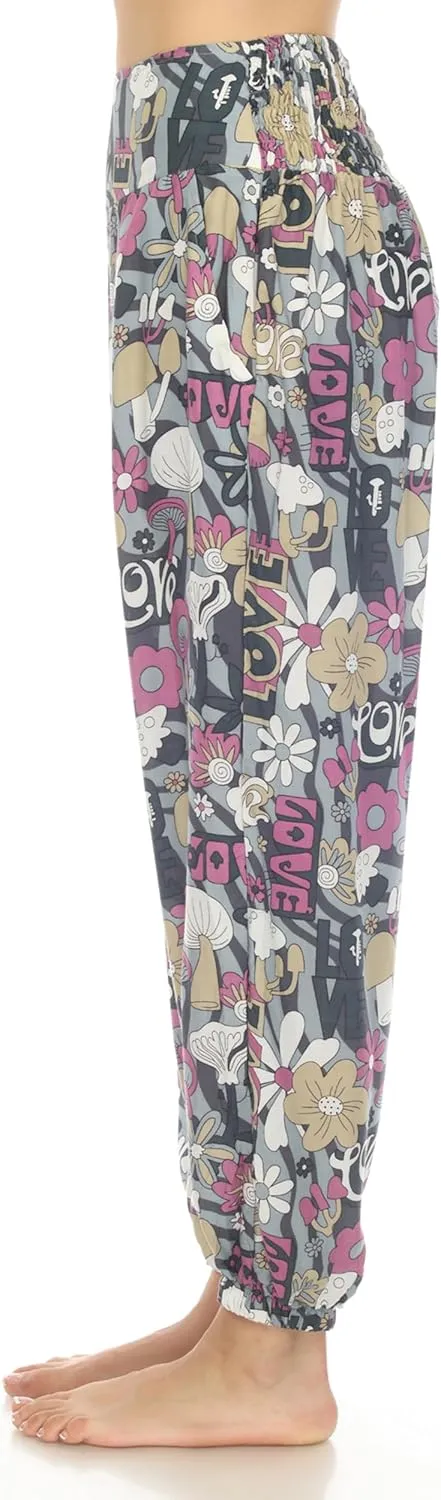Mushroom Love Print Harem Pants