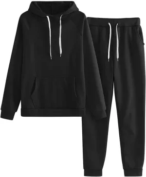 Muyise Women 2 Piece Sweatsuits Long Sleeve Hooded Pullover Jogger Pants Outfits Athletic Casual Loose Lounge Sets Tracksuits