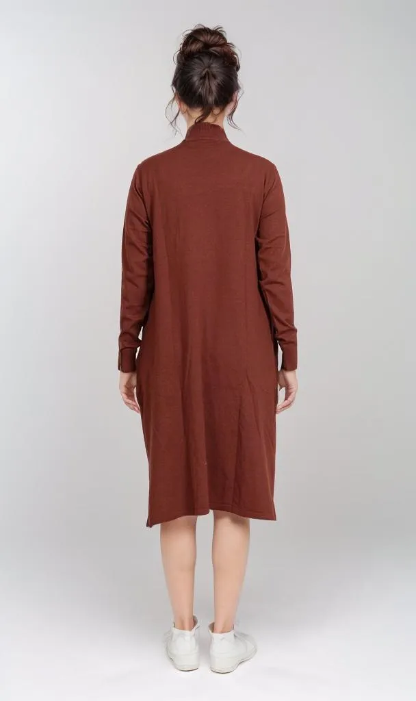 O201944-O201944 - Chunky Knit Mock Neck Sweater - Off-White