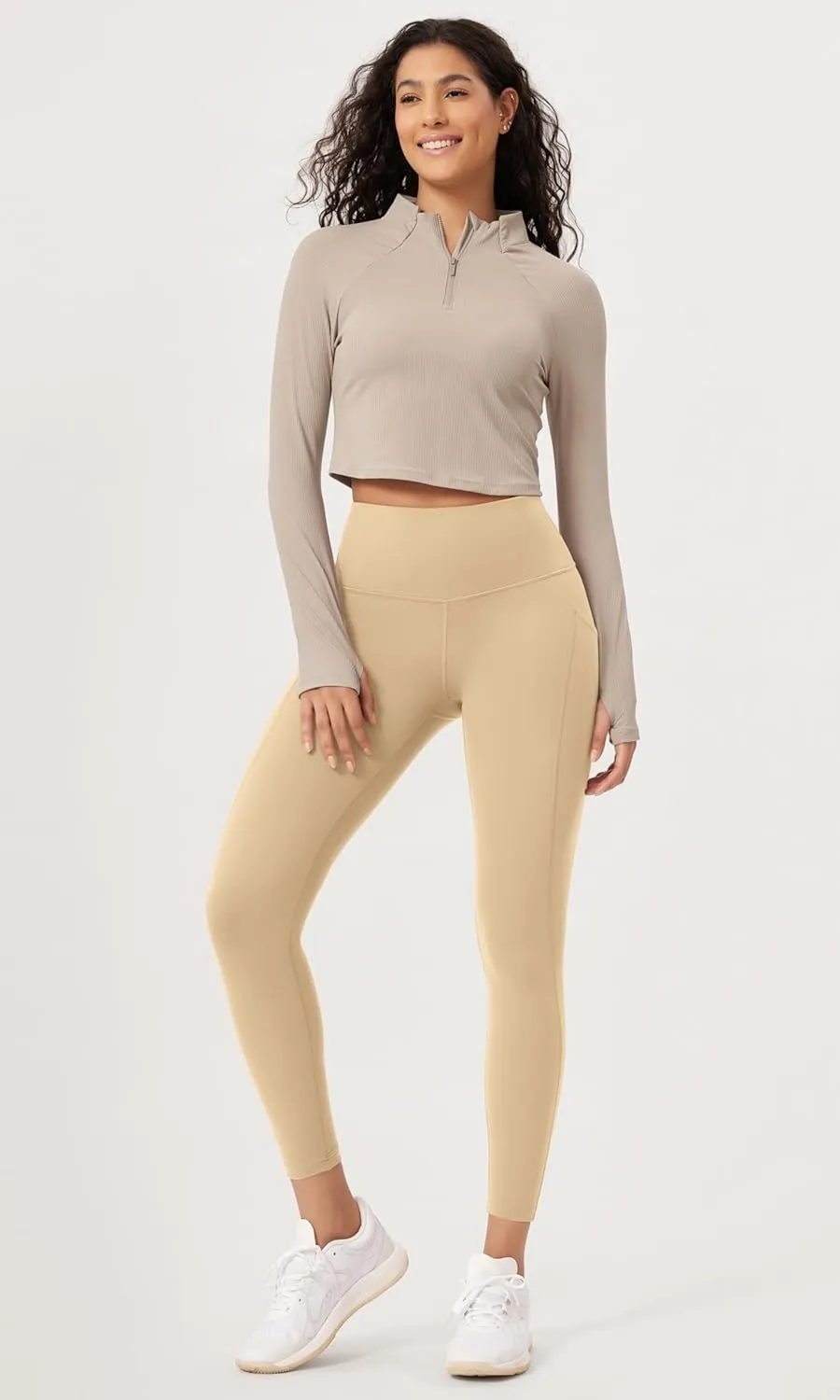 ODODOS 2-Pack 7/8 High Waist Workout Leggings with Pockets for Women, 25"/ 28" Tummy Control Athletic Yoga Pants