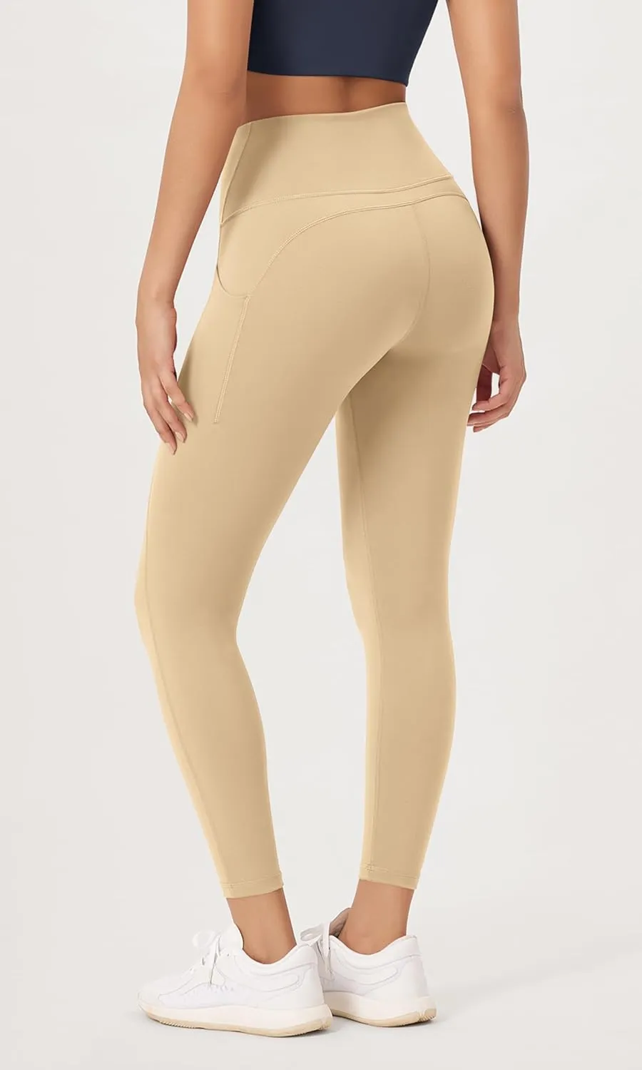 ODODOS 2-Pack 7/8 High Waist Workout Leggings with Pockets for Women, 25"/ 28" Tummy Control Athletic Yoga Pants