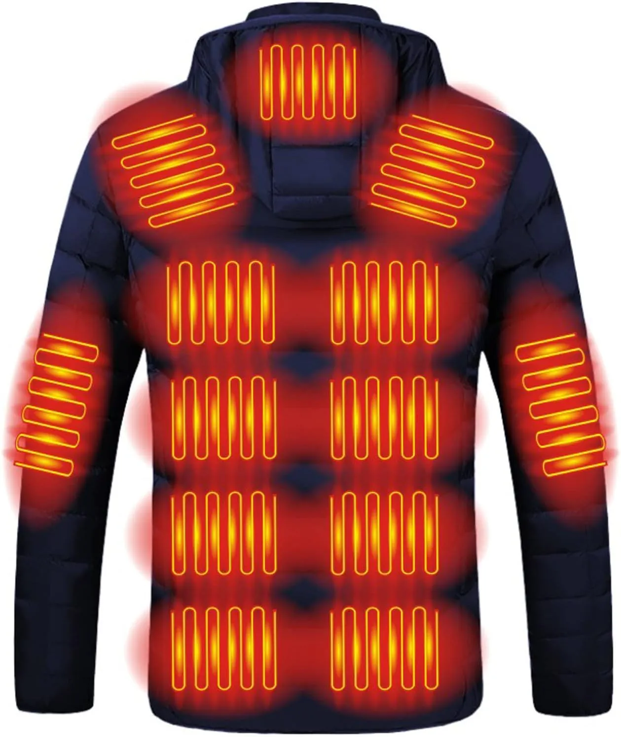 oiangi Heated Jacket for Men Women Winter Outdoor Soft Shell Electric Heating Hooded Coat with USB Charging 19 Heating Zones