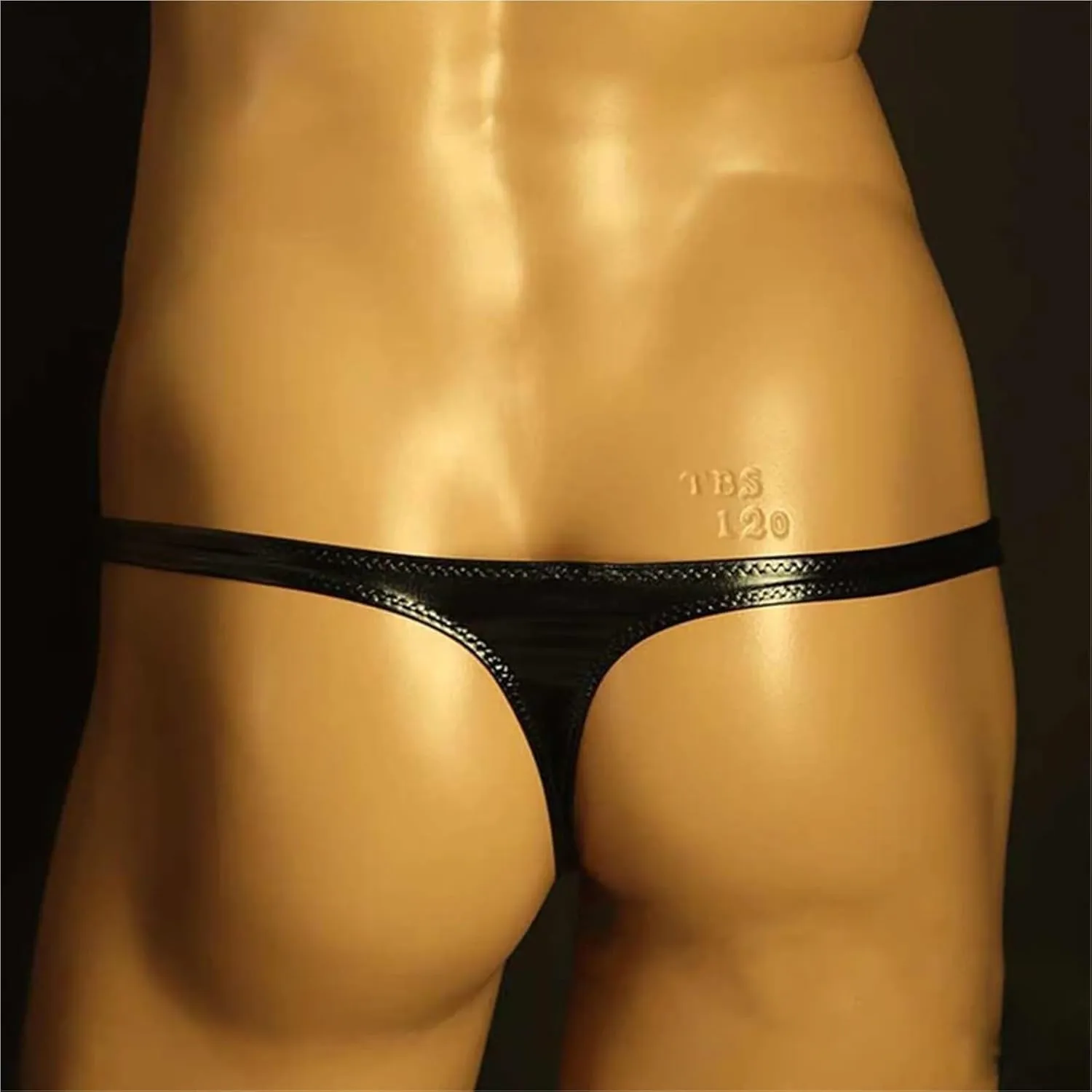 Open Pouch Panties Mens Sexy Faux Leather Bikini Hole Briefs Low Waist New Men's Erotic Lingerie Underwear Tight T Pants
