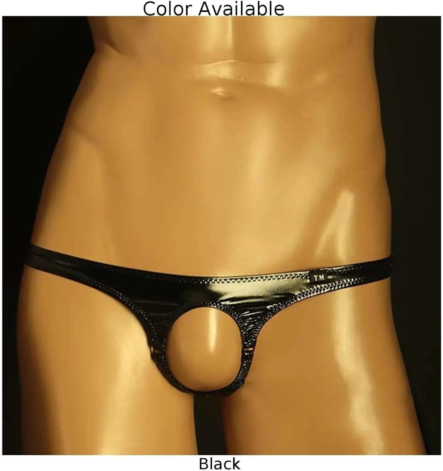 Open Pouch Panties Mens Sexy Faux Leather Bikini Hole Briefs Low Waist New Men's Erotic Lingerie Underwear Tight T Pants