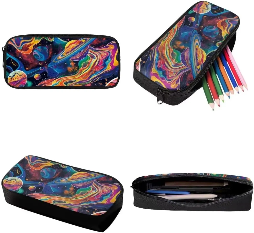 Painting Universe Print School Bag Sets Of 3 Pieces Cool Lightweight Kids Boys Girls Student Backpack With Insulated Lunch Bag Pen Bag