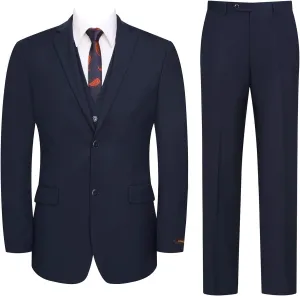 P&L Men's 3 Piece Slim Fit Suit Set Two Buttons Solid Office Jacket Vest Pants Dress Suit