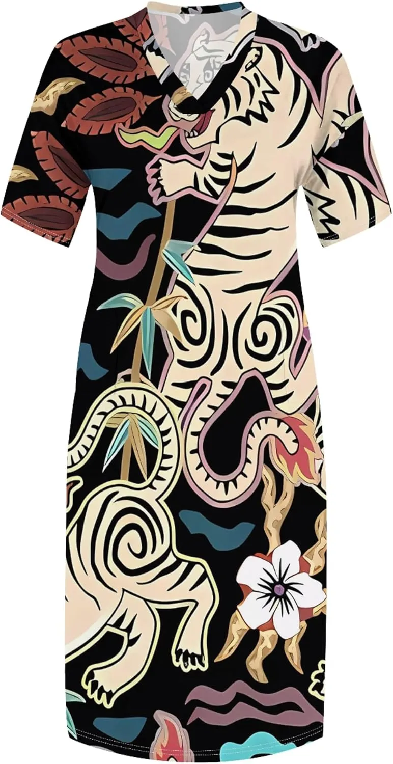 Plus Size Dresses for Curvy Women 2025 Summer Casual Short Sleeve Tshirt Long Maxi Dress with Pockets Beach Vacation Outfits