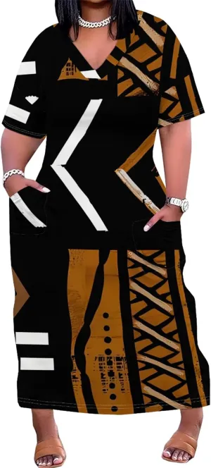 Plus Size Dresses for Curvy Women 2025 Summer Casual Short Sleeve Tshirt Long Maxi Dress with Pockets Beach Vacation Outfits