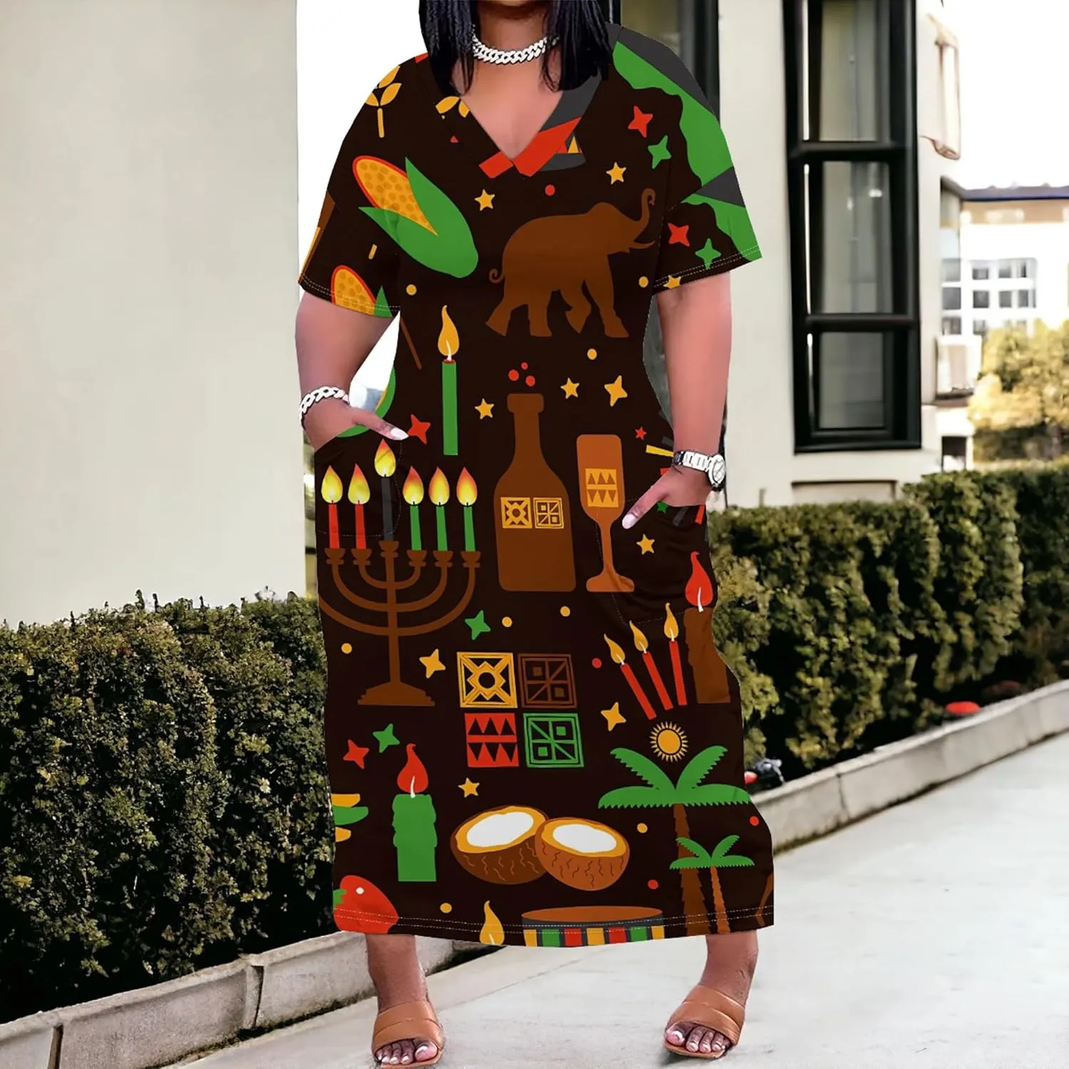 Plus Size Dresses for Curvy Women 2025 Summer Casual Short Sleeve Tshirt Long Maxi Dress with Pockets Beach Vacation Outfits