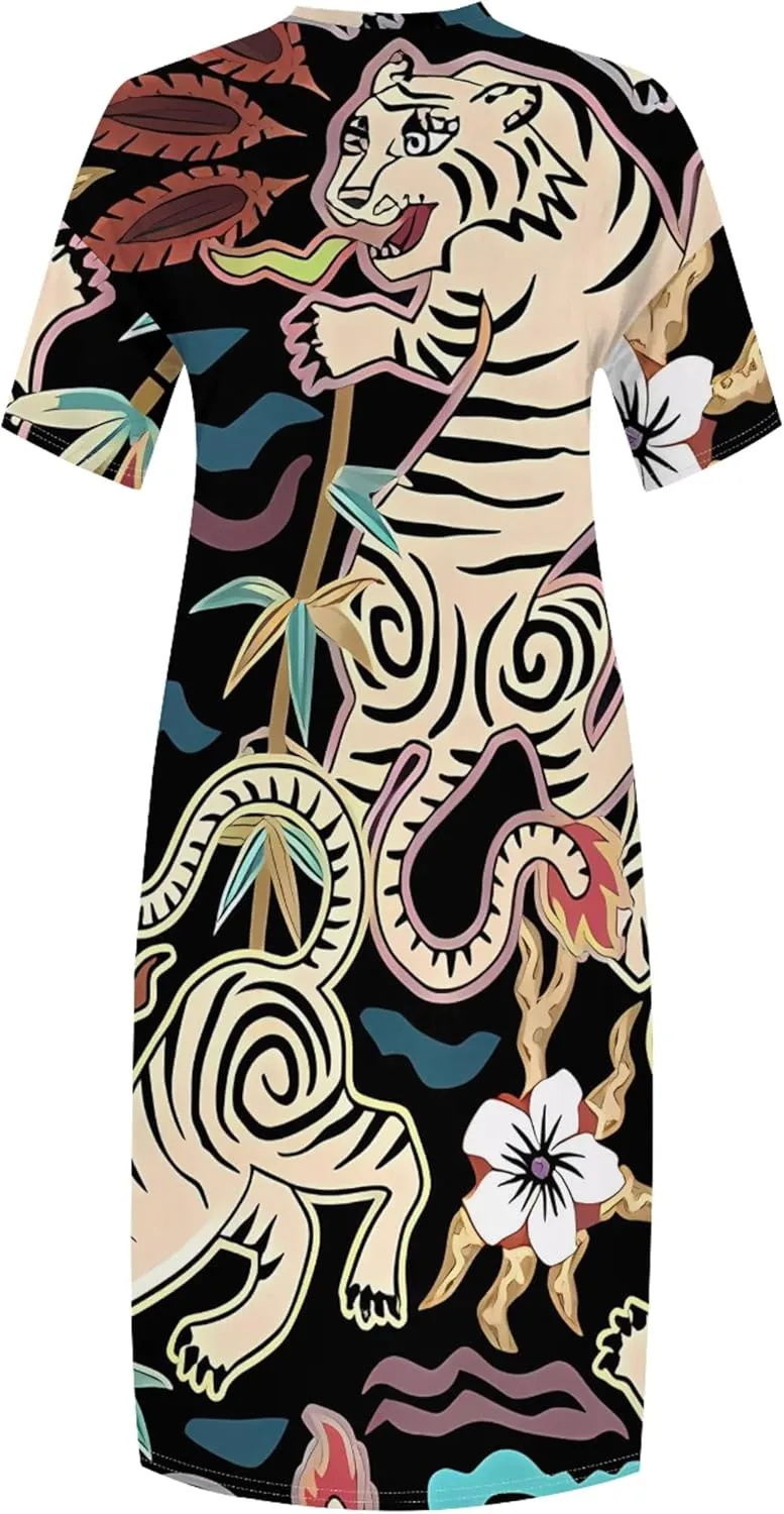 Plus Size Dresses for Curvy Women 2025 Summer Casual Short Sleeve Tshirt Long Maxi Dress with Pockets Beach Vacation Outfits