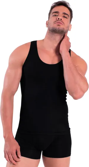 Rounderbum Mens Underwear | Compression Technology | Slim fit Cotton | Core Support Underwear | Slimming Male Tank Top