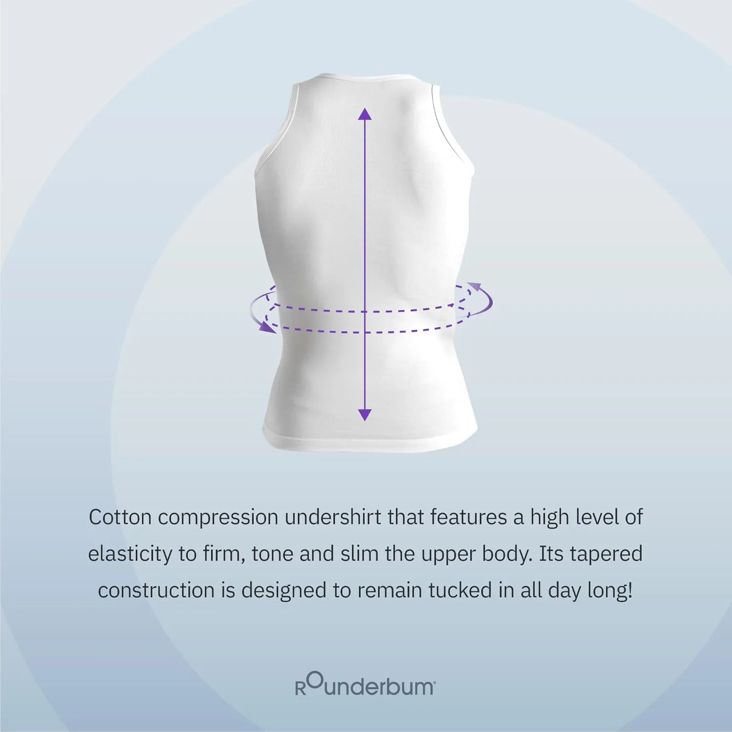 Rounderbum Mens Underwear | Compression Technology | Slim fit Cotton | Core Support Underwear | Slimming Male Tank Top