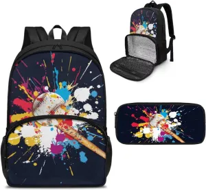 School Backpack for Teen Boys Bookbags Baseball Backpack for School Bag Lightweight Schoolbag for Girls Travel Daypack High School College Bookbag