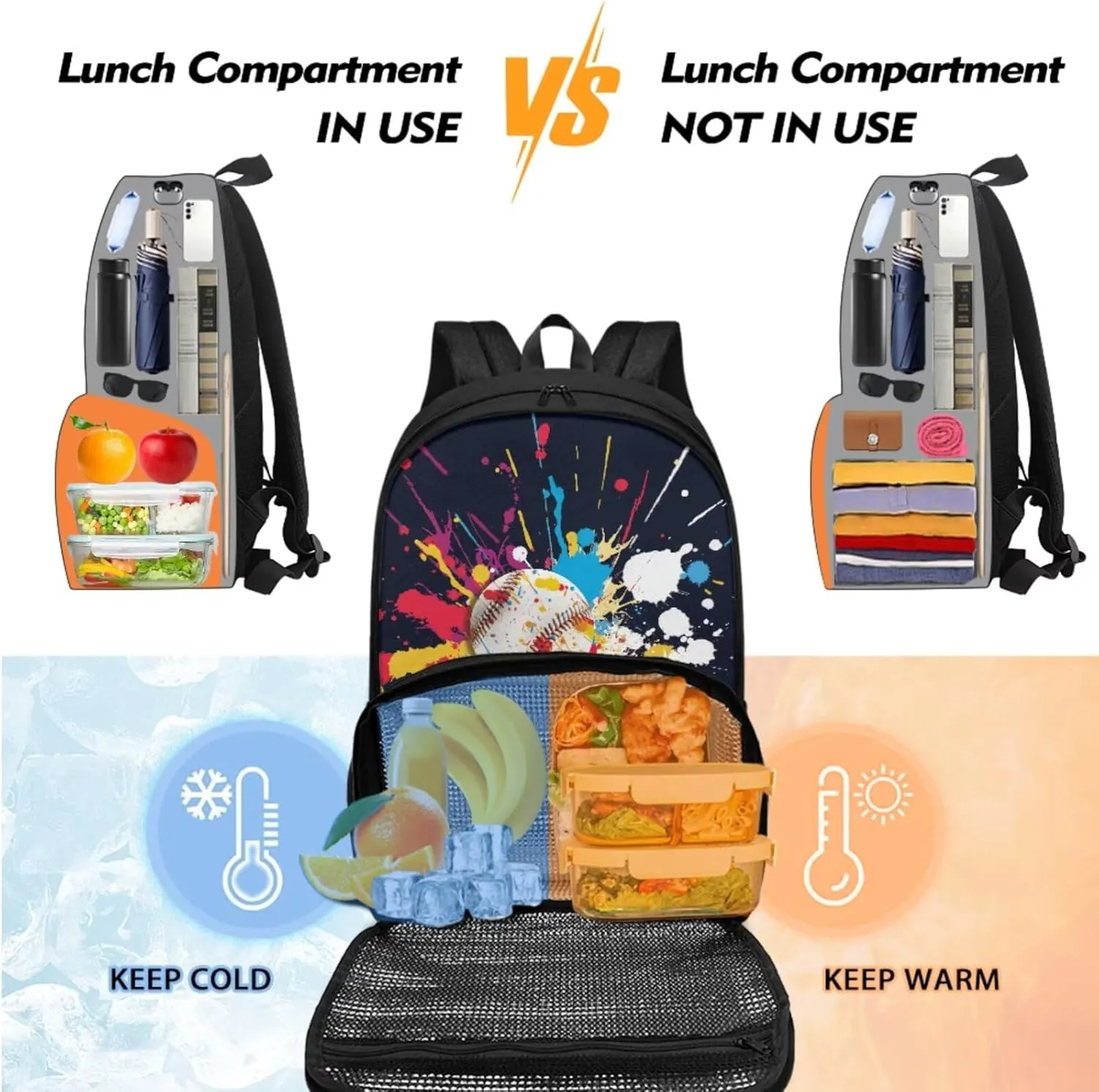 School Backpack for Teen Boys Bookbags Baseball Backpack for School Bag Lightweight Schoolbag for Girls Travel Daypack High School College Bookbag